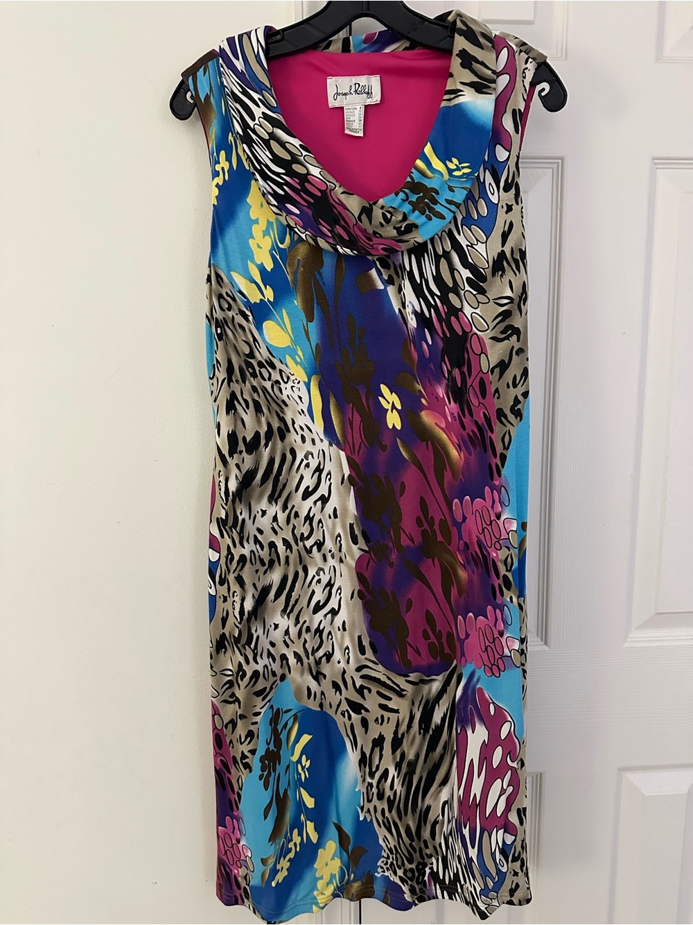Joseph Ribkoff Hot Pink Labelled Dress with Multicolor Lining